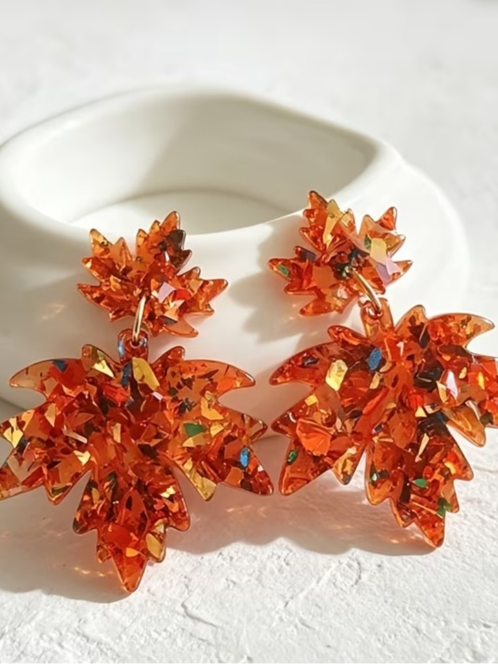 New Fall Maple Leaf Drop Earrings